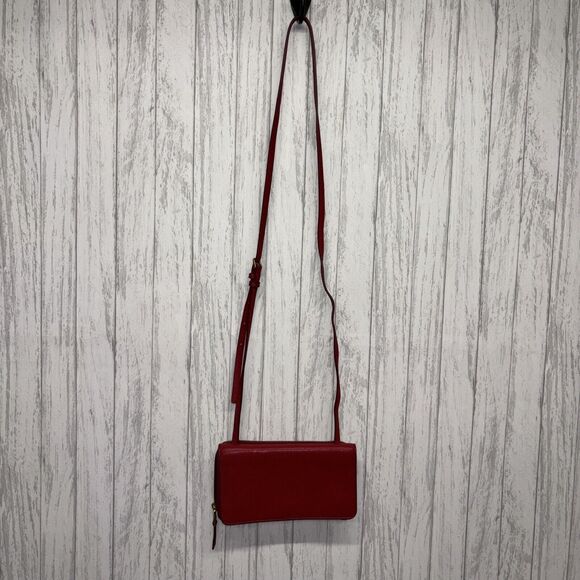 Fossil Handbags - Womens Vintage Fossil Crossbody Red Leather Bag